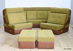 Csehszlovák Space Age ülőgarnitúra - vendégágynak is átalakítható