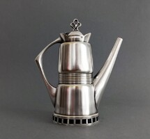 Argentor bécsi szecessziós-geometrikus, ezüstözött kávés kanna 1905