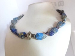 Lapis lazuli  nyaklánc afgán  ezüst dísszel