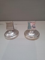 Ezüstözött asztali kártyatartó pár vintage, art deco
