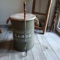 Retro rugós acél cipőkanál, bambusz markolattal (64 cm)
