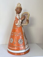 Kovács Margit Pro musica lant kerámia figura 44 cm