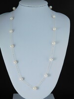 18 K Arany Nyaklánc Fehér Gyöngyökkel