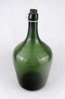 1X014 Antik fújtüveg, boros vagy pálinkás üvegpalack, ballon 34 cm, ~ 5L