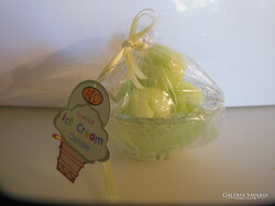 GYERTYA - ÚJ - ALKUPÉPES -  FAGYI ALAKÚ - ÜVEGTÁLBAN - 9 x 7 cm -  OSZTRÁK