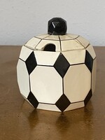 ART DECO PORCELÁN, FEDELES CUKORTARTÓ