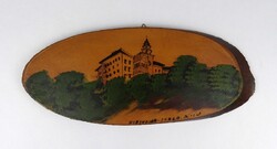 1X011 Fatáblára festett látkép - Pieskowa Skala Ojców - falidísz 32.5 x 13.5 cm