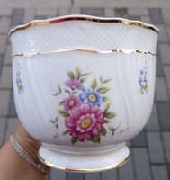 Hollóházi virág mintás kaspó