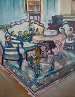 Darmo Éva  Enteriőr Macimúzeum Rákóczifalva  (112X82 cm)