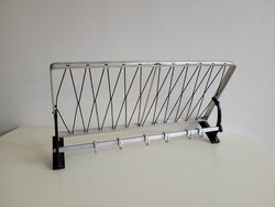 Retro régi 63,5 cm barna hálós alumínium mid century előszoba fogas akasztó kalaptartó