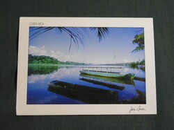 Képeslap,Közép Amerika,Costa Rica,Csatorna Tortuguero Nemzeti Parkban látkép,részlet,1988-