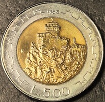 San Marino 500 Líra, 1988.
