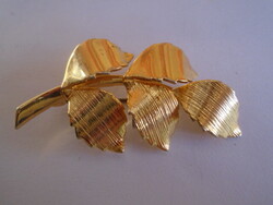 Genuine gold-plated two-tone beautiful leaf-shaped brooch for women