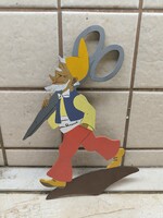 Retro  fabábú , falidísz 23 cm eladó! Apóka ollóval fából készült falidísz eladó!