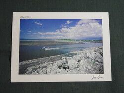 Képeslap,Közép Amerika,Costa Rica,Puerto Quepos látkép,részlet,1988-