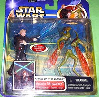 VINTAGE STAR WARS ANAKIN SKYWALKER és GEONOSIA HASBRO figura játék szett BONTATLAN dobozával GYŰJTŐI