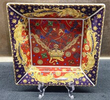 Versace Rosenthal Barocco Holiday négyszögletes kínáló tál 18 cm