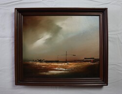 Kabul Adilov: Este Hortobágyon Keretezve: 52,5x44 cm