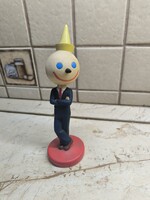 Retro  bohóc fabábú fajáték art deco jellegű fadísz 23 cm eladó!