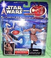 VINTAGE STAR WARS MACE WINDU és Battle Droid HASBRO figura játék szett BONTATLAN dobozával GYŰJTŐI