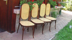 Klasszikus, elegáns, magas háttámlás, nádazott fa thonet székek