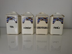 Antik Gránit fűszertartó készlet TEA - KÖMÉNY - SZEGFŰSZEG - FAHÉJ