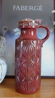 Scheurich "Amsterdam" retro kerámia bordó padlóváza mid century 46 cm