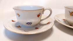 2 darab antik Zsolnay mokkás csésze aljjal, pajzspecsét jelzéssel