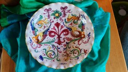 Kínáló,kézzel festett,olasz deruta majolika  sütis.  28 cm
