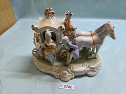 T2741 Carl Schneider barokk pár hintóval 23x12x16 cm