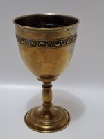 Ezüstözött réz kehely, kupa, 15,4 cm