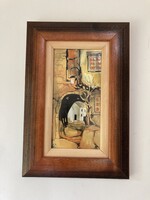 Fehér Margit tűzzománc tájkép