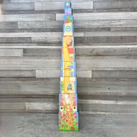 Haba nagy építőkocka dobozok színes mintákkal