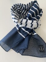 Nautic Club Cotton Scarf in Nautical Colors, 180 x 40 cm