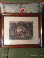 Kártyások rézkarc (Pirk J.)