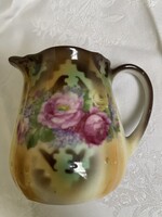 Álomszép antik romantikus rózsás porcelán tej kiöntő.