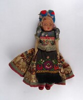 1X095 Régi nagyméretű népviseletes matyó baba 32 cm