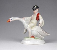 1W992 Herendi Ludas Matyi kisméretű porcelán figura 7.7 cm