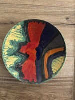Retro falitányér – absztrakt mázas dekor 27cm