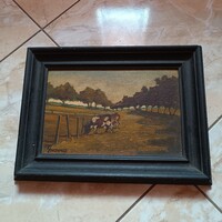 Eredeti szignos Goethals kep 29x20 kép mérete,eredeti keretben