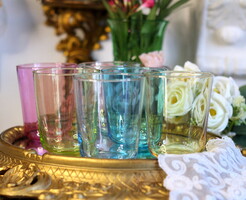 ÚJ! Olasz design, különböző színű üdítős pohár készlet, 6 db egyben