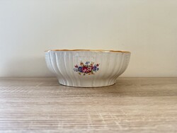 Retro gyönyörű virágos porcelán pogácsás tál paraszti