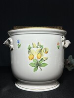 Herendi Virágos mintás kaspó delfin fogóval.