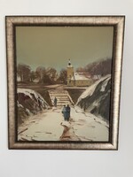 Nagy Ernő Sándor - Téli séta mise után (olaj)
