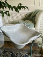 Antik Zsolnay kínáló, fehér porcelán tál 21x21x5.5 cm