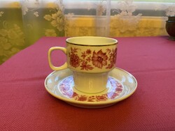 Hollóházi porcelán kávés csésze aljjal