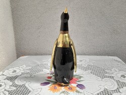 Full retro music drinking penguin