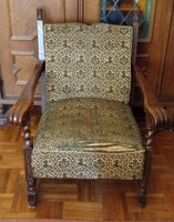 2 db masszív kényelmes tömör tölgyfa koloniál fotel