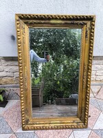 Hatalmas széles Biedermeier Ökörszem mintàs ökörszemes aranyozott ritka kastél tükör tiszta fàból