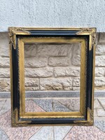 Rendkívül mutatós dekoratív képkeret festmény tükör keret dekoráció Fekete arany fa alapon